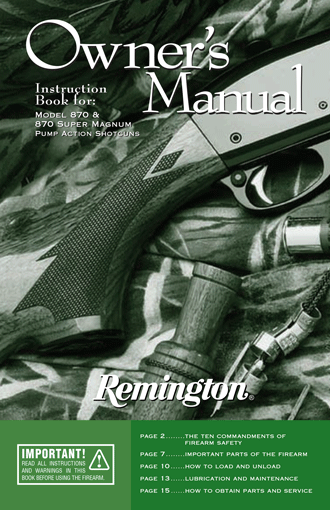 Remington 870 Owner's Manual
